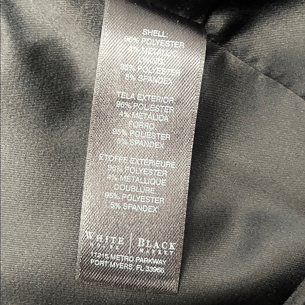 EUC White House Black Market Black Dress with Gold Dots, Pockets and Belt (8) - Picture 12 of 15